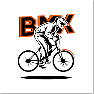 BMX Rider Silhouette for Men Women Kids and Bike Riders Posters and Art